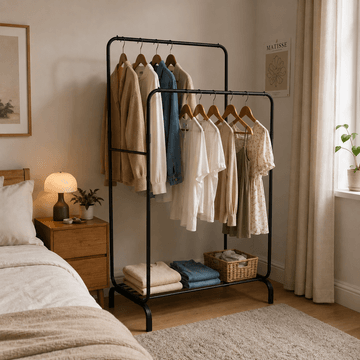 Double clothing stand in black