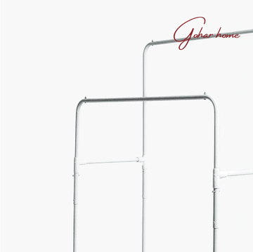 Double clothing stand in white