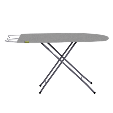Wood board ironing table with grey finish