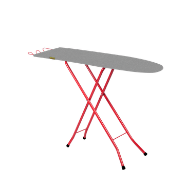 Wood board ironing table with red finish