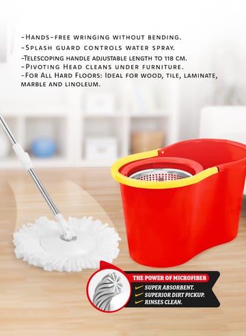 Red Forera bucket with spin metal wringer