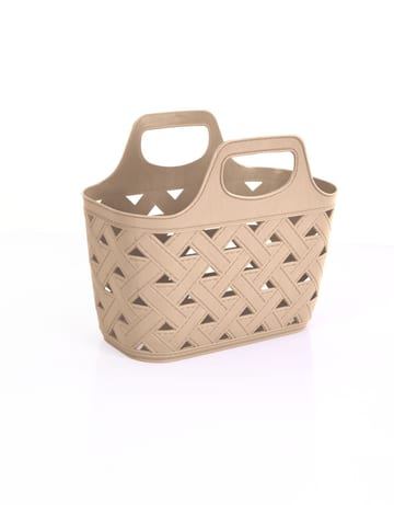 Beige Bottega clip bag basket