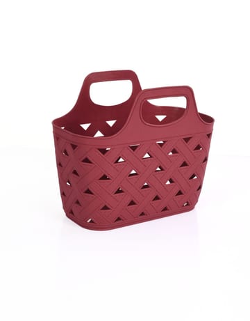 Red Bottega clip bag basket