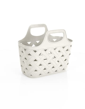 White Bottega clip bag basket