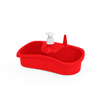 Red sponge pump soap dispenser