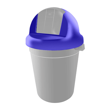 Blue and gray 100 litre swing-lid garbage bin