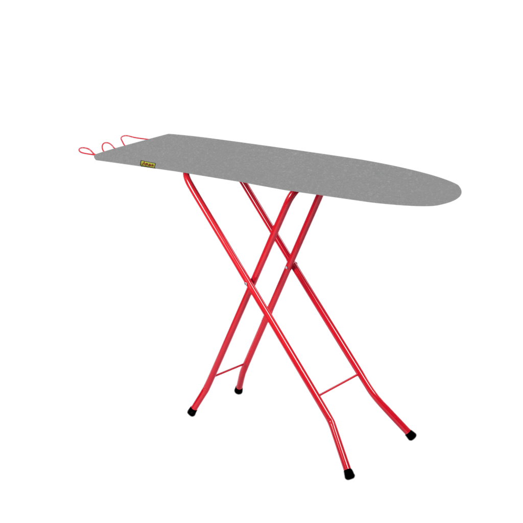 Wood board ironing table with red finish
